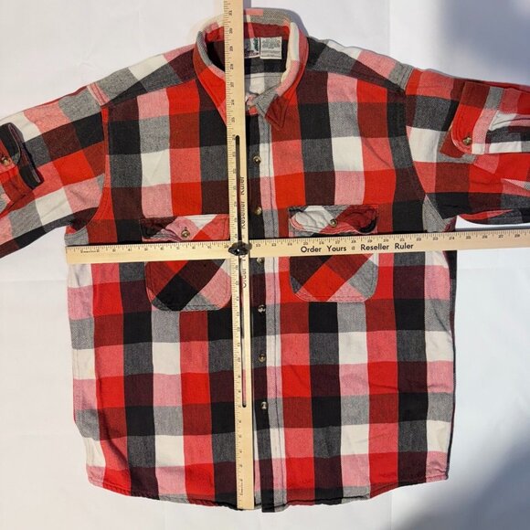 Vintage Deer Creek Red & Black Plaid Long Sleeve Button Up Outdoor Shirt - XL - Picture 5 of 6